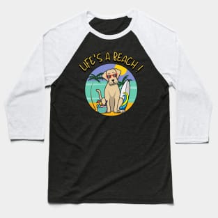 Funny Big Dog is chilling on the beach Baseball T-Shirt